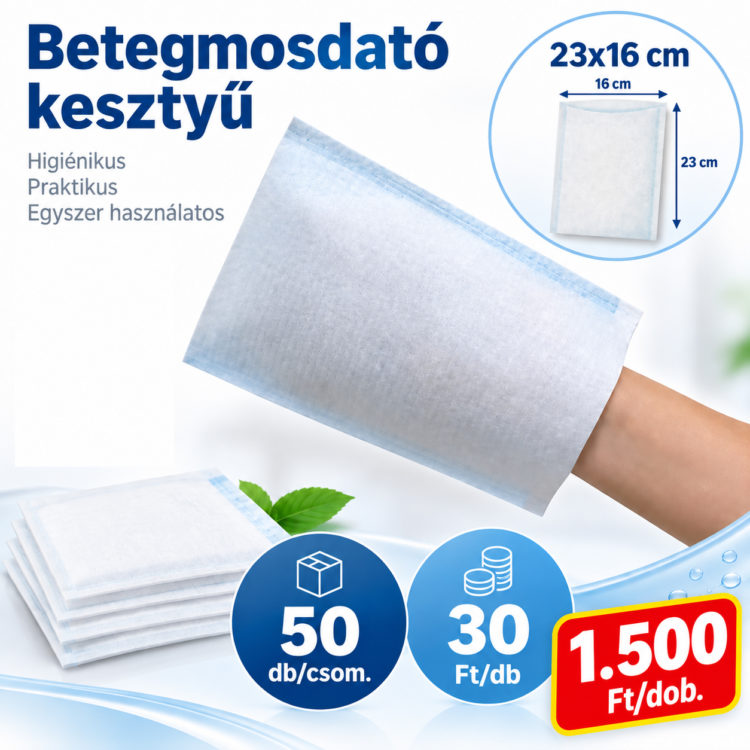 Szappannal impregnált mosdatókesztyű