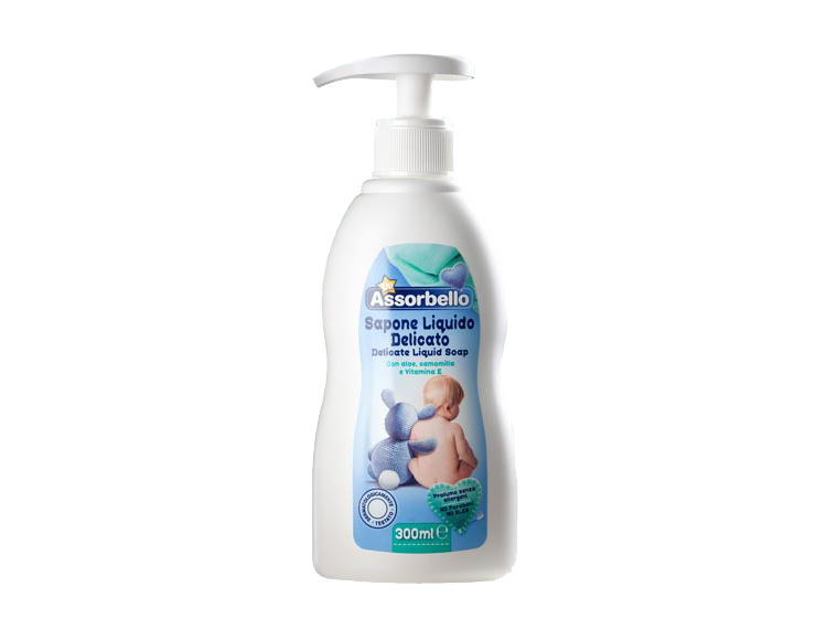 Assorbello finom folyékony szappan gyermekeknek aloe-val, kamillával és E-vitaminnal, 300 ml