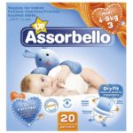 Assorbello gyermek pelenka, midi, 4-9 kg, 20 db/csomag