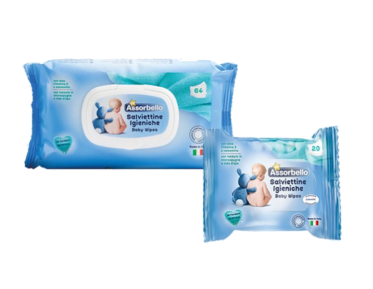 Assorbello nedves törlőkendő gyermekeknek, maxi, műanyag záróval, 72db/csomag