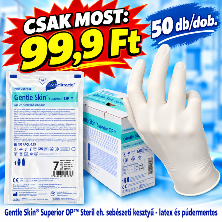 Gentle Skin® Superior OP™ Steril eh. sebészeti kesztyű - latex és púdermentes