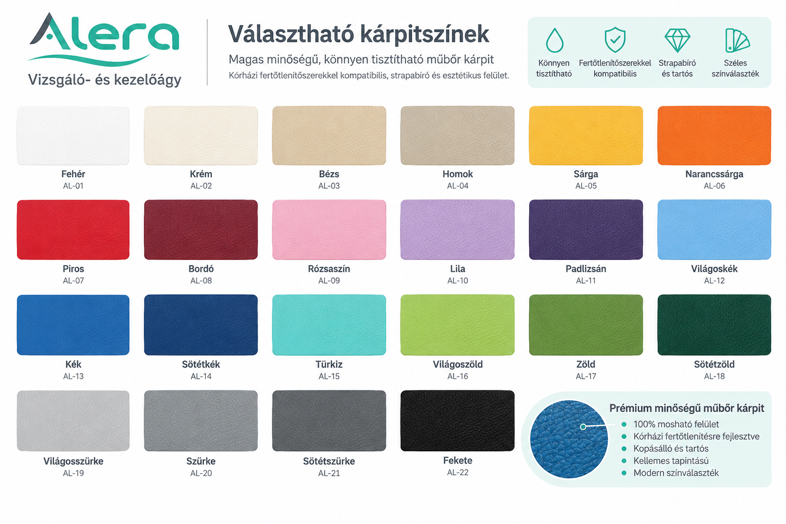 ALERA vizsgálóágy - Elektromos és hidraulikus magasságállítás, papírtekercs tartóval, 2/3 szekciós - Image 2
